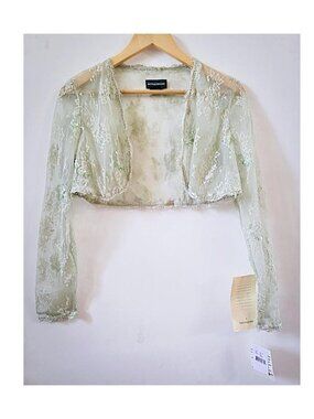 Sutton Studio sheer lace sequin shrug / bolero ✨ fairycore coquette Y2K vintage